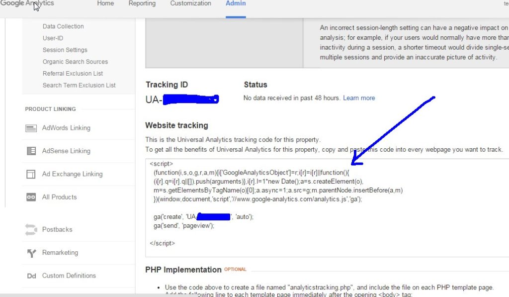 Google Analytics Tracking Code Setup 3