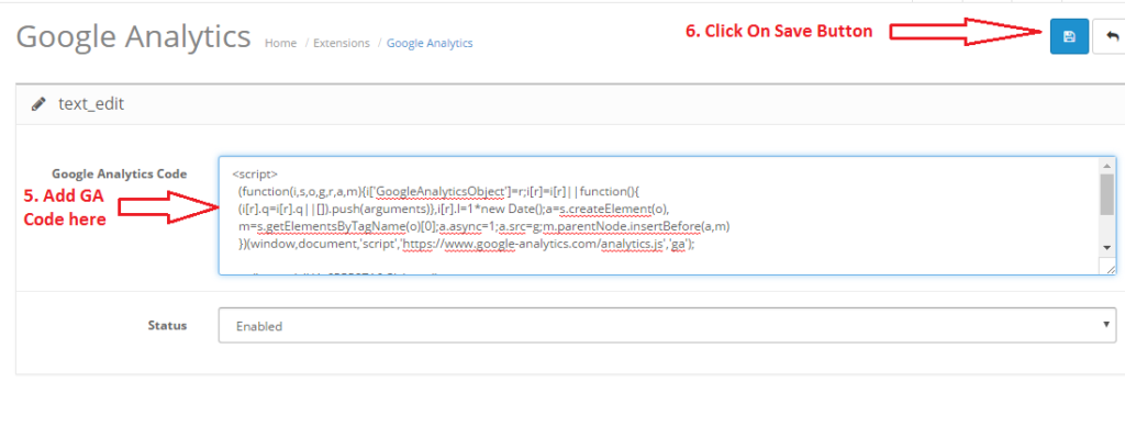 Opencart Ecommerce - Google Analytics - Add GA Code